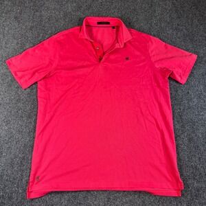 GREYSON Men's Pink Short Sleeve Polo‎ Shirt Wolf Logo Size L